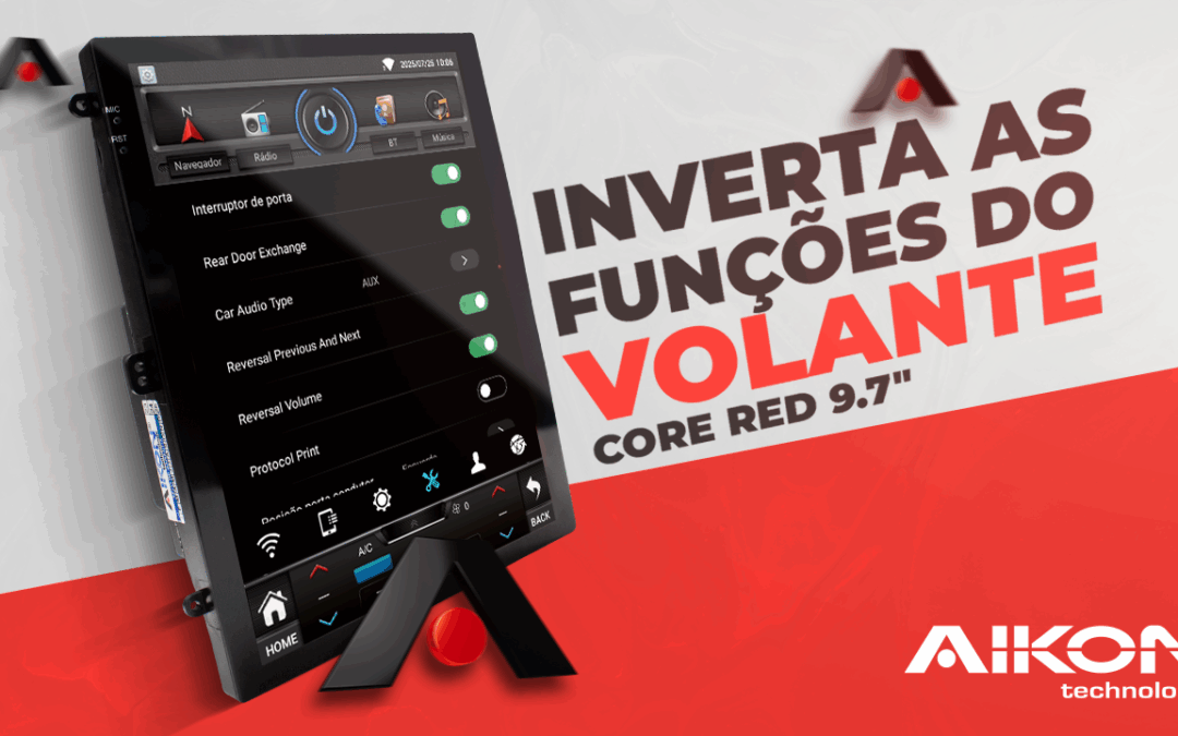 Como inverter as funções das teclas do volante – Core Red 9.7″